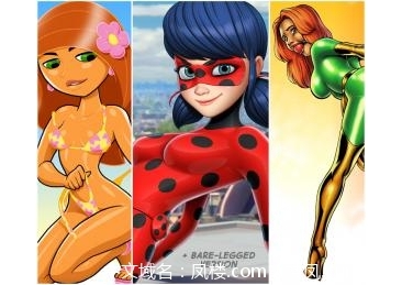 【097】【6P】【56.5M】夏威夷Tropic Kim桌面，Miraculous Ladybug（包括裸腿版本在内的四个变体），Jean Gray Cuffed。